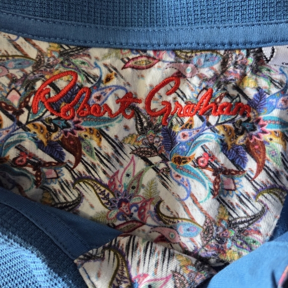 Robert Graham Vibrant Blue Polo Shirt Size XL - Picture 6 of 6